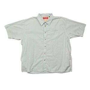Wrangler Blue Plaid‎ Men's Button-Down Short Sleeve Shirt 3XL